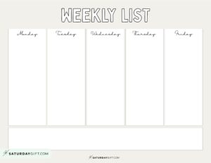 Weekly planner printable - 39 cute free weekly calendar templates ...