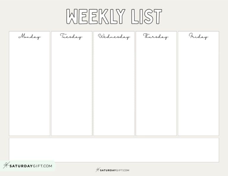 Weekly planner printable - 39 cute free weekly calendar templates ...