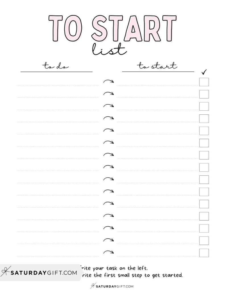 Productivity Starter List Template &ndash; Soft Minimal Outline Design | SaturdayGift