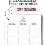 Q1 Planner Free Printable - Stay Organized | SaturdayGift