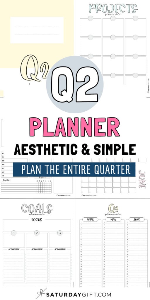Q2 Planner Aesthetic & Simple - Plan the Entire Quarter | SaturdayGift