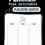 Q2 Planner Free Printable - Plan Entire Quarter | SaturdayGift