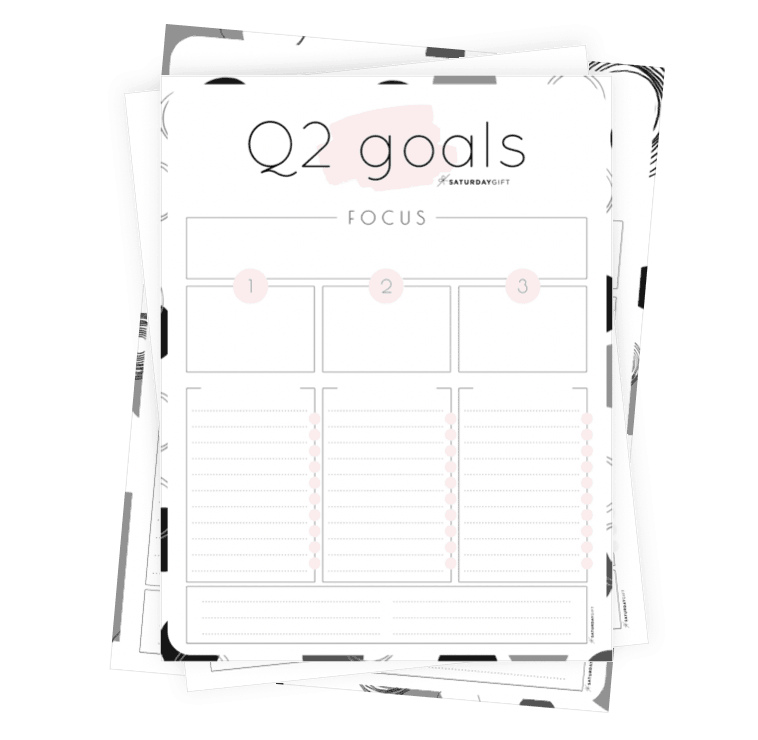 Q2 goals - Set and achieve quarter two goals worksheet {Free Printable} | SaturdayGift