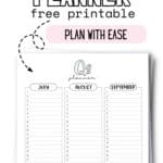 Q3 Planner Free Printable - Plan WIth Ease | SaturdayGift
