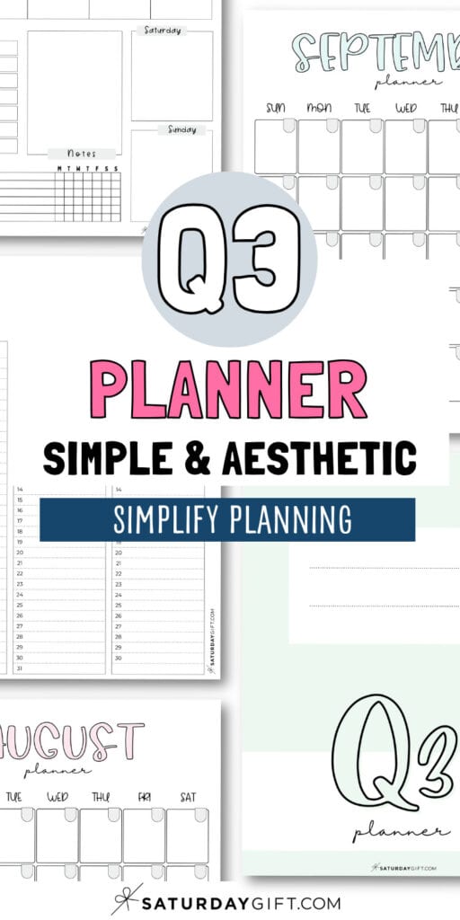 Q3 Planner Simple & Aesthetic - Simplify Planning | SaturdayGift