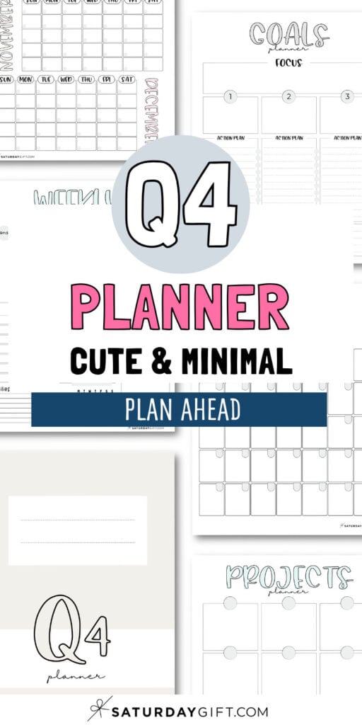 Q4 Planner Cute & Minimal - Plan Ahead | SaturdayGift