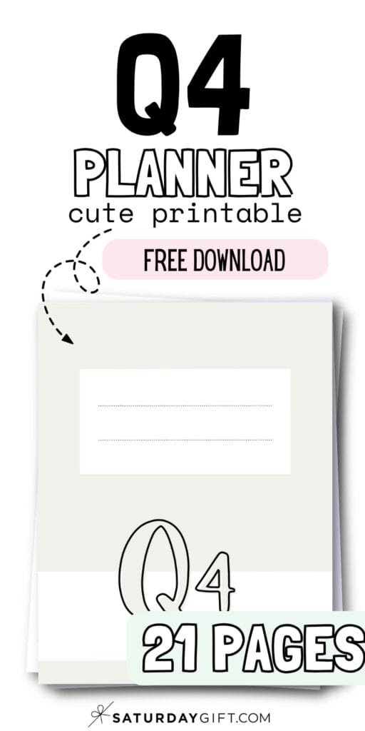 Q4 Planner Cute Printable - Free Download | SaturdayGift