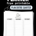 Q4 Planner Free Printable - Plan Entire Quarter | SaturdayGift