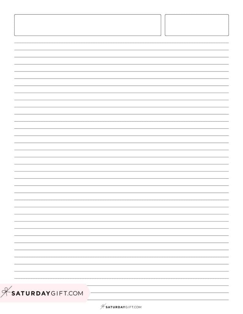 Quarter inch lined paper with header | SaturdayGift