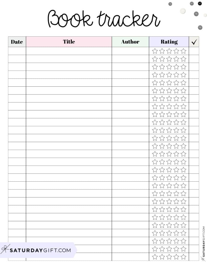 Reading Tracker - Title Author Rating