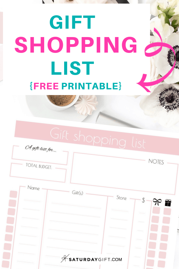 cute gift shopping list to stay extra organized free