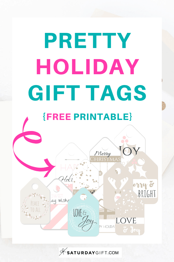 Beautiful Holiday Gift Tags - free printable | Advent Calendar | Printables | Gift tags | Secret Santa | SaturdayGift | Saturday gift #Saturdaygift #25merrydays