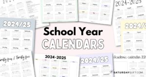School Calendar Template - 17 Cute Printable Academic Calendars 2024/25