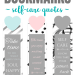 Pretty printable bookmarks with self-care quotes Pinterest Image