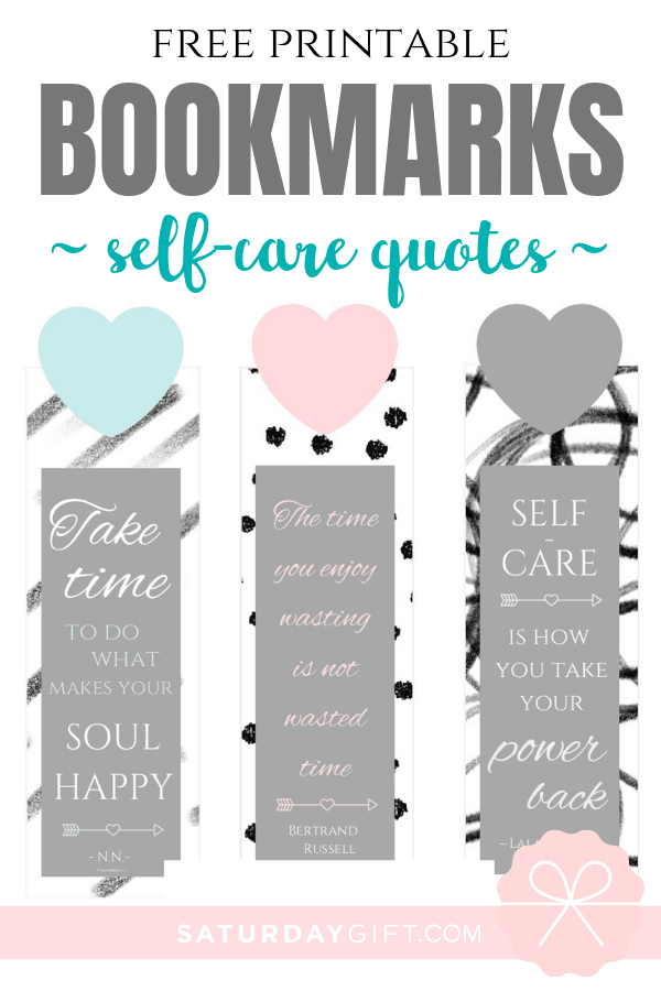 cute bookmarks with self care quotes free printables