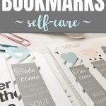Pretty printable bookmarks with self-care quotes Pinterest Image