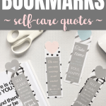 Pretty printable bookmarks with self-care quotes Pinterest Image