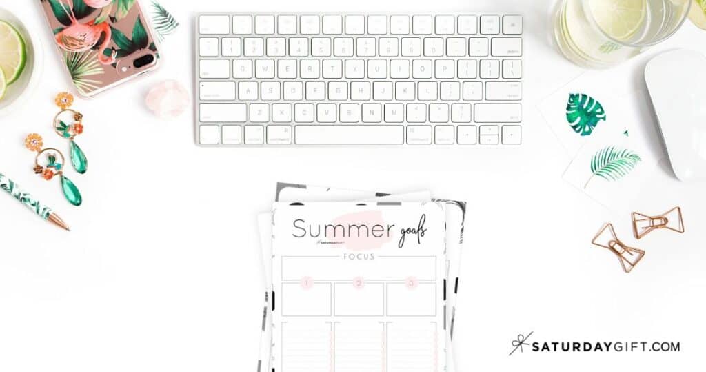 Set and achieve summer goals worksheet {Free Printable} | SaturdayGift