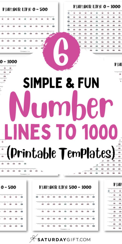 Simple & Fun Number Lines to 1000 - Printable Templates | SaturdayGift