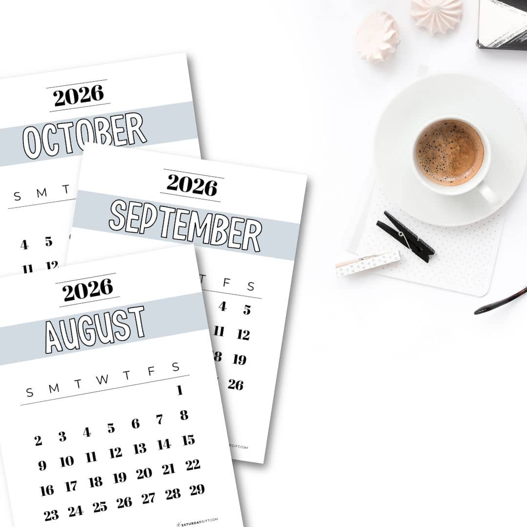 Basic Grey Calendar Template 2026 Free Printable Basic Grey Calendar Template 2026 Free Printable