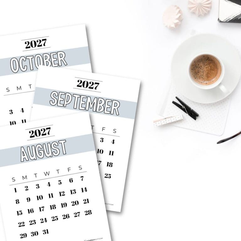Grey Calanders Grey Calendar Template 2027 - Free Printable