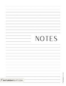 Note Pages - 43 Cute & Free Printable Note Paper Templates