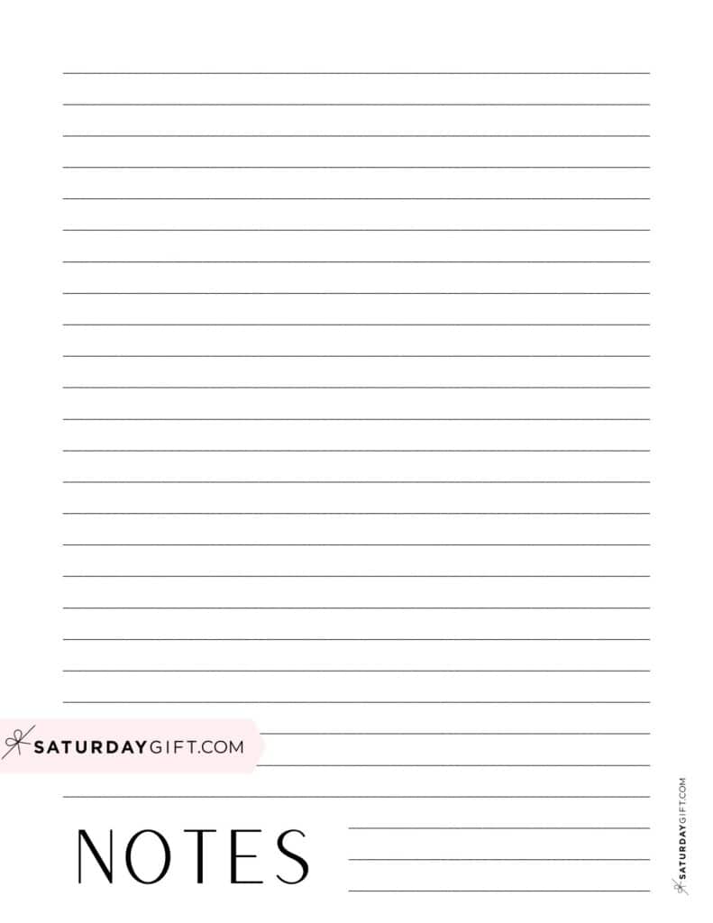 Simple and elegant notes paper template | SaturdayGift