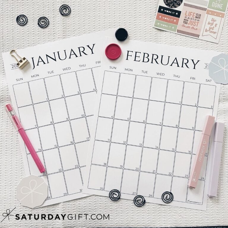 Simple Calendar Template 2024 - Free Printable Vertical Calendar