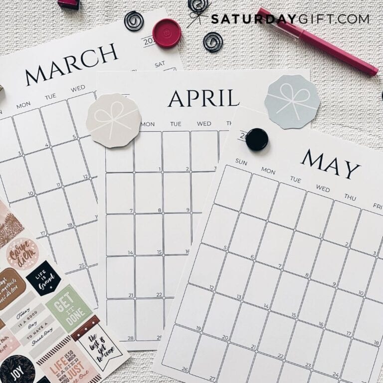 May 2025 Calendar - 20 Cute & FREE Printables | SaturdayGift