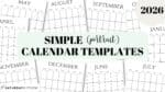 Simple Calendar 2026 - Free Printable Vertical Calendars