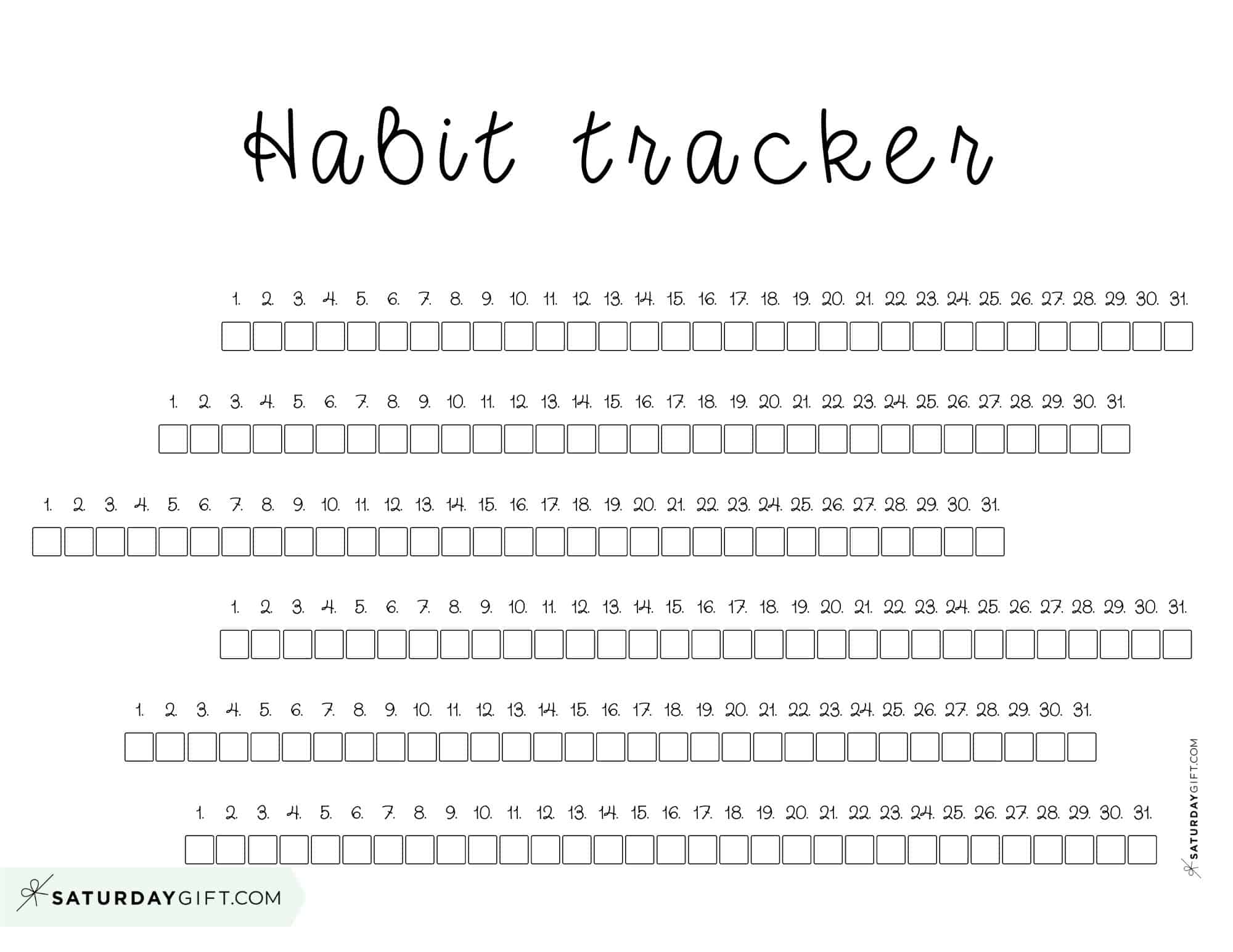 Simple yet cute daily habit tracker printable