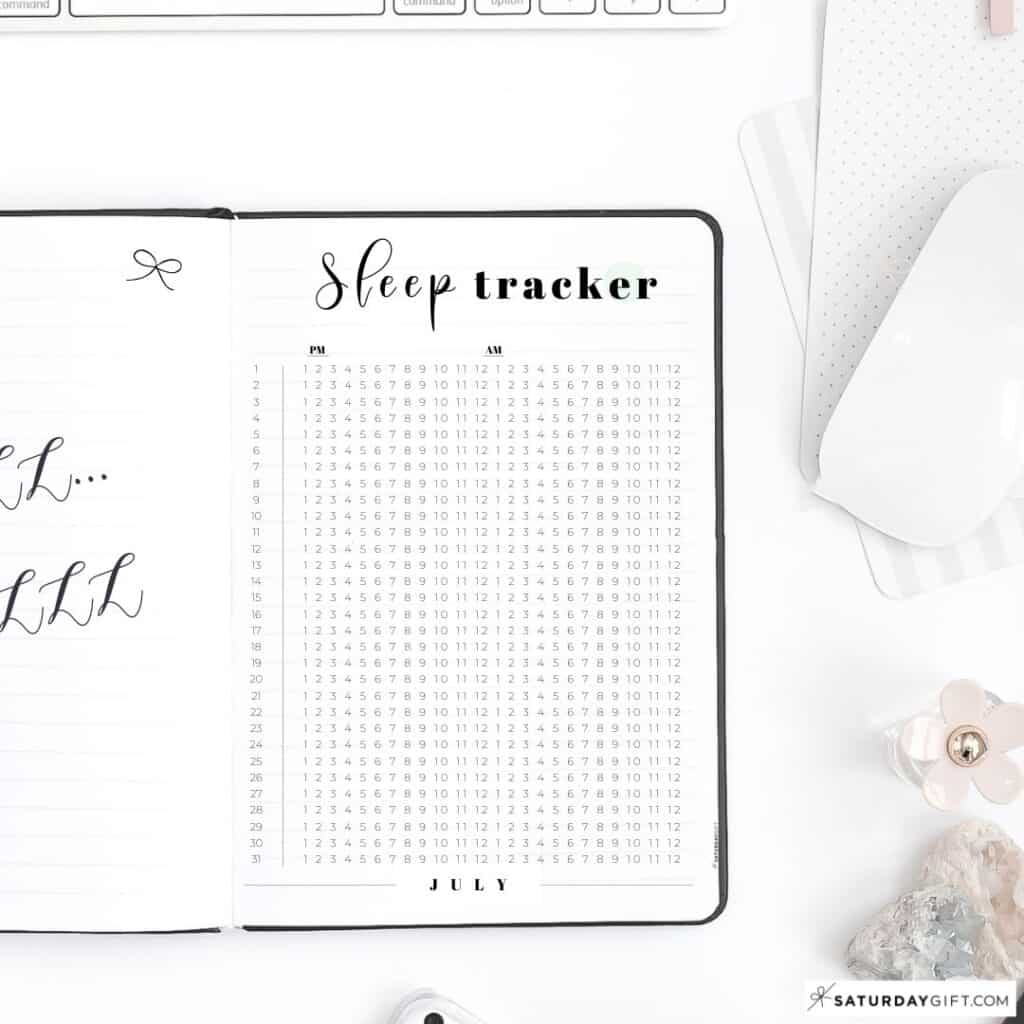 Habit tracker ideas and layouts: Sleep tracker / sleep log