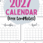 Stylish 2027 Calendar - Free Templates | SaturdayGift