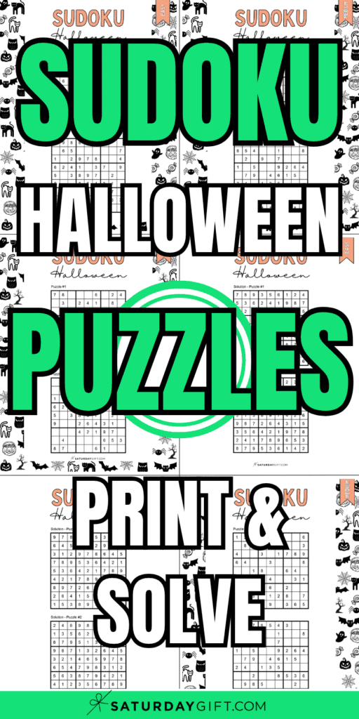 Sudoku Halloween Puzzles - Print & Solve | SaturdayGift