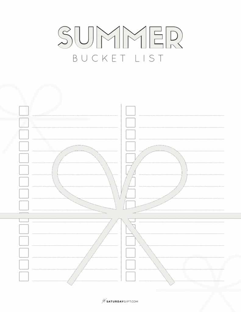 Summer bucket list + 40 feel good things to do this summer {Free printables} | Blank bucket list | Multiple sizes | US letter | Half letter | A4 (A5)| SaturdayGift | Saturday gift #saturdaygift