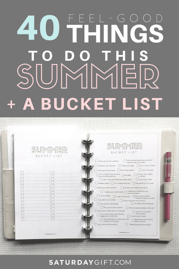 40 Awesome Ideas for Summer Bucket List + Cute Printable
