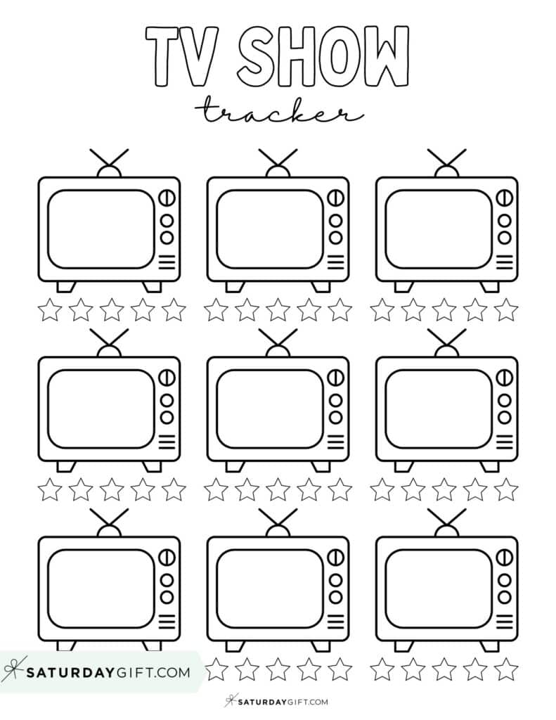 TV-Show Tracker Printable Black & White