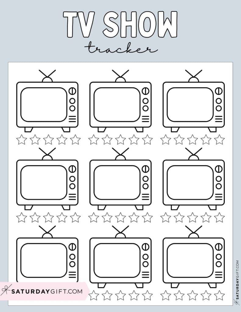 TV-Show Tracker Printable Grey