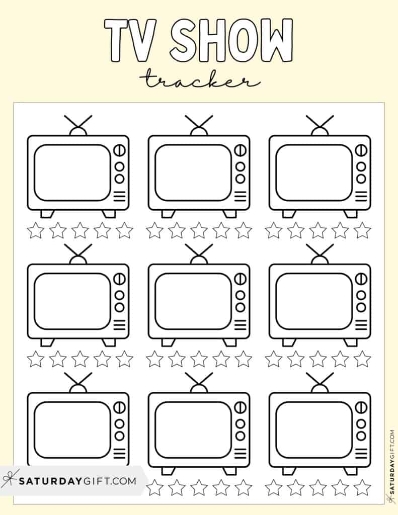 TV-Show Tracker Printable Yellow
