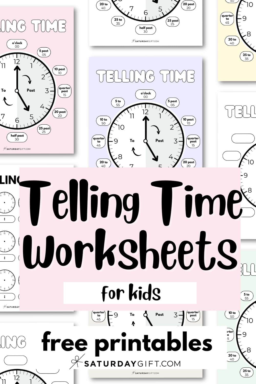 Telling Time Worksheets - Free Templates - Cute & Free Printables | SaturdayGift