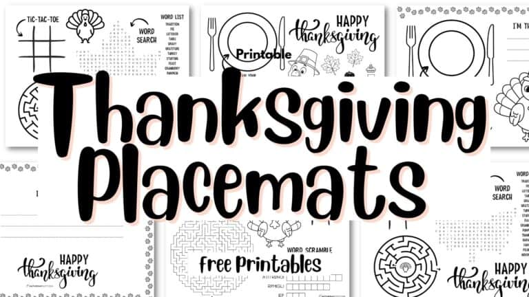 Thanksgiving Placemats for Kids - Free Printable Templates | SaturdayGift