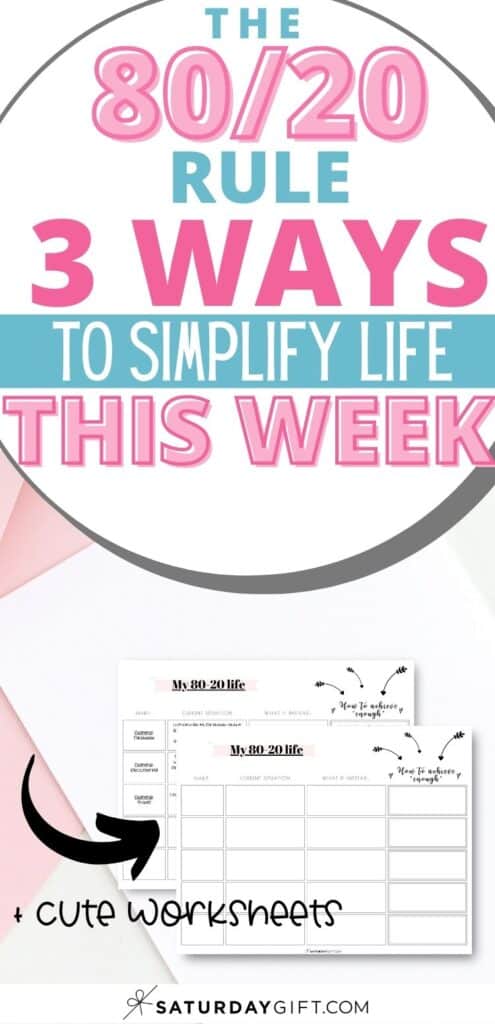 The 80/20 rule: My 80-20 life - free worksheets