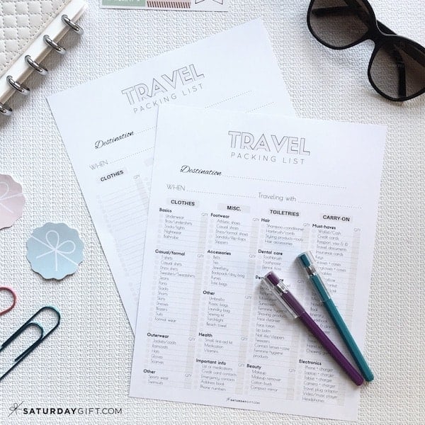 The Ultimate Travel Packing List For Your Travel Bullet Journal