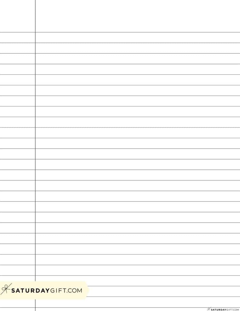 Three eighth inch ruled paper with black margin - 3/8 inches lines | SaturdayGift