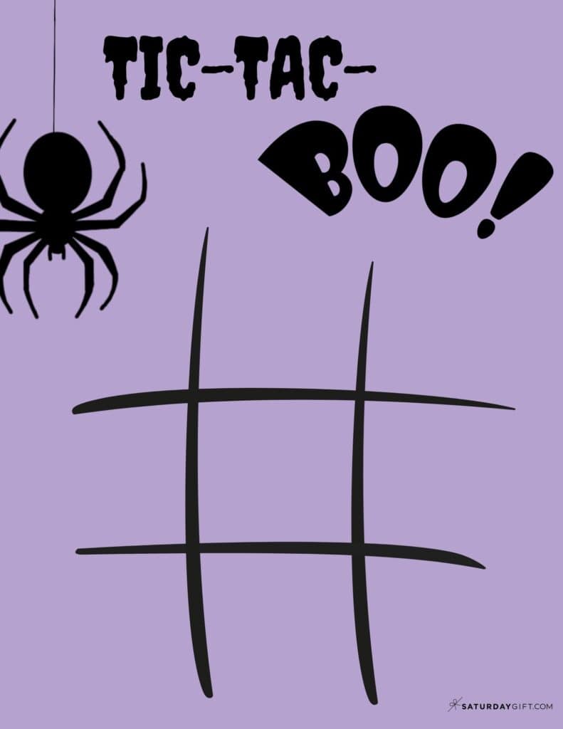 Tic Tac Boo Halloween Game Free Printable