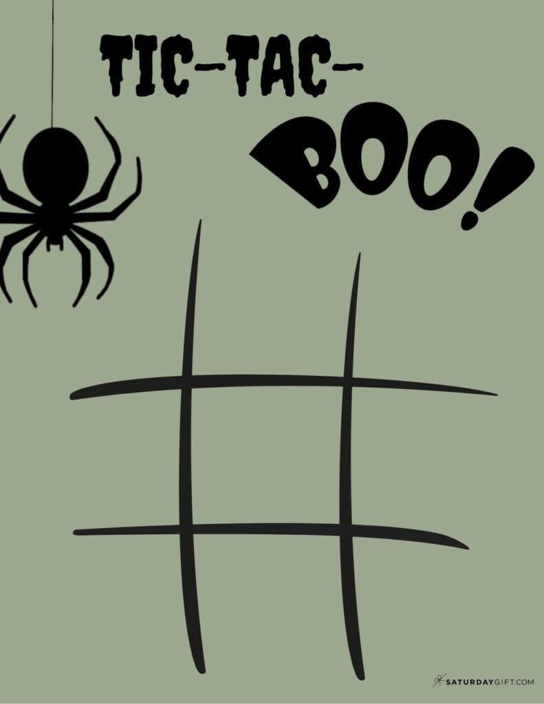 Tic Tac Boo Halloween Game Printable