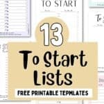 To Start Lists Free Printables - Anti Overwhelm Planners | SaturdayGift