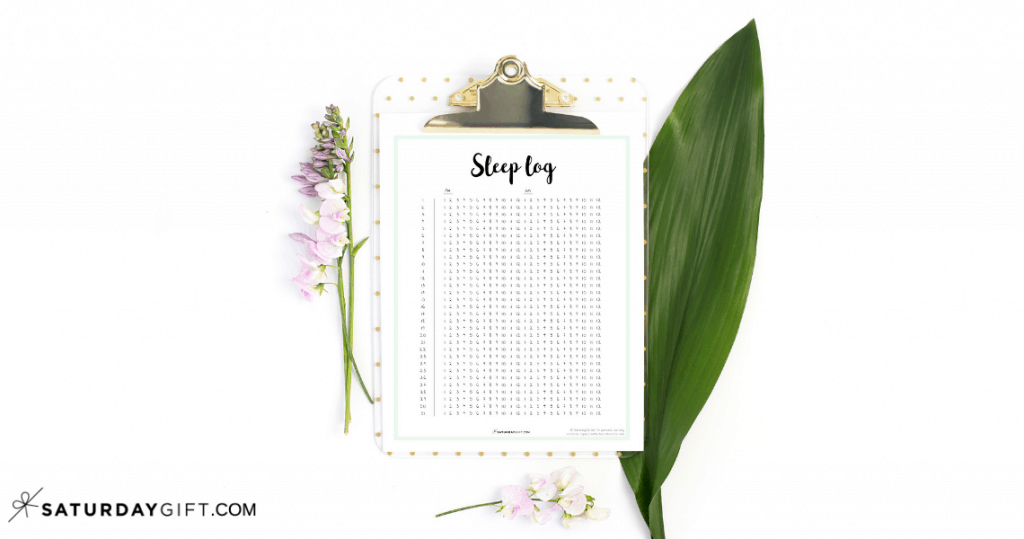 Sleep log - free printable | Sleep tracker | Track your sleep | Pretty printable | Plan & Develop | Letter size | Self care | Self Development | Personal Development | Planner sheet | SaturdayGift | Saturday gift #SaturdayGift