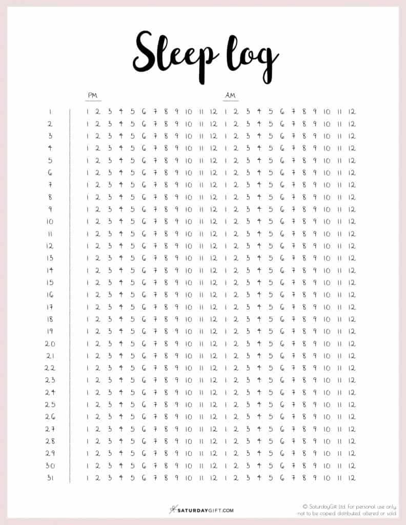 Sleep Log How To Track Your Sleep With A Sleep Log Free Printable