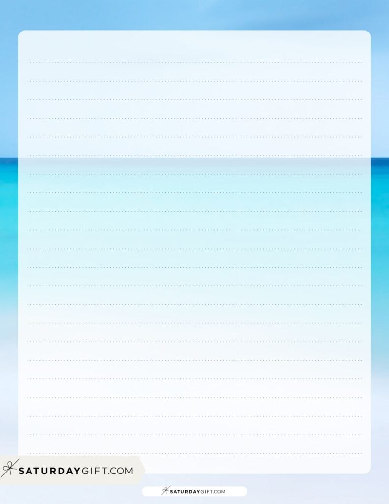 Travel letter writing paper - blue water